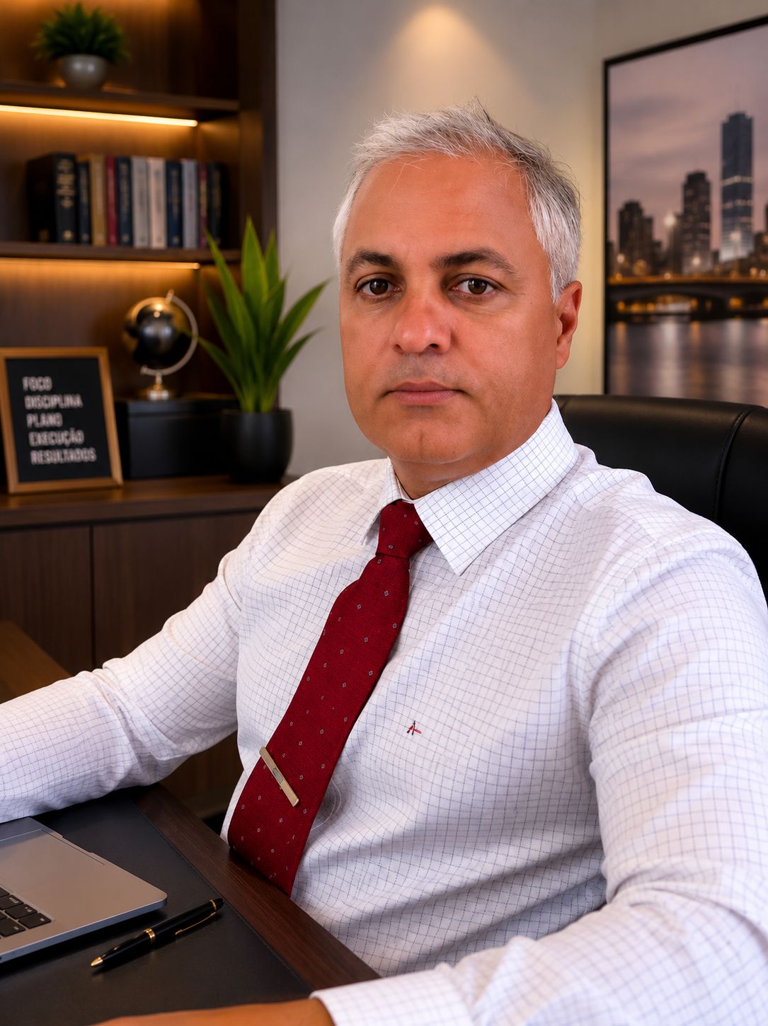 Ivo Oliveira, fundador e CEO da Inovação Solar, em escritório corporativo