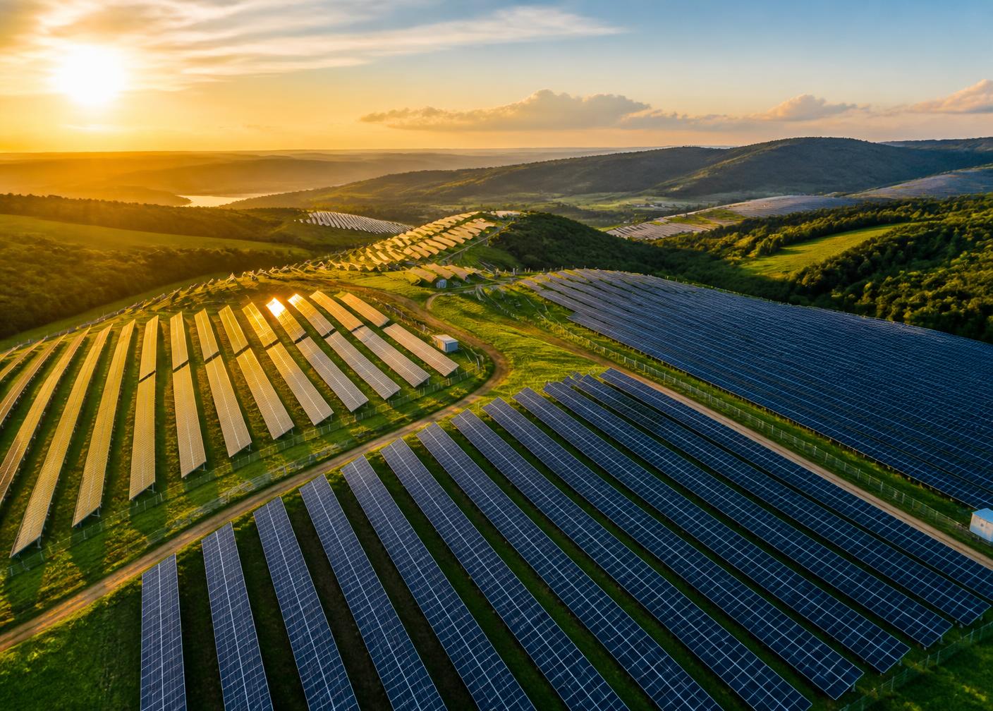 Usina Solar com painéis fotovoltaicos